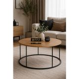 Reyo Falez Terra Lüx Ceviz Yuvarlak Orta Sehpa Modern Metal Ayaklı Salon ve Oturma Odası Sehpası 70