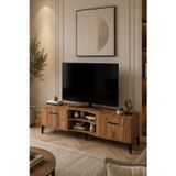 Reyo Falez Vera Tv Sehpası 160x35x50 cm Çok Amaçlı Televizyon Ünitesi Raflı Dolaplı Salon Oturma Oda