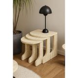 Reyo Falez Zigon Sehpa Takımı, 3'lü Set, Traverten Desen, Modern Stil, Sunta Malzeme, İç İçe Geçebilen Tasarım, Oturma Odası ve Ofis İçin