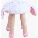 Reyo Hayvan Figürlü Ahşap Amigurumi Çocuk Taburesi Tavşan