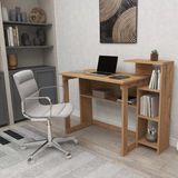 Reyo Home Enda Saye 5 Raflı Kitaplıklı Çalışma Masası Atlantik Çam - 106 x 75 x 50