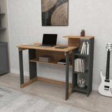 Reyo Home Enda Saye 5 Raflı Kitaplıklı Çalışma Masası Atlantik Çam - Antrasit - 106 x 75 x 50