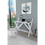 Reyo Home Enda x Ayaklı Raflı Ders Çalışma Masası 50 x 90 cm Beyaz - 90 x 88 x 50