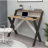 Reyo Home Enda x Ayaklı Raflı Ders Çalışma Masası 50X90 cm Antrasit - Çam - 90 x 88 x 50