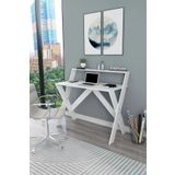Reyo Home Enda X Ayaklı Raflı Ders Çalışma Masası 50x90 cm Beyaz