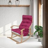 Reyo Home Helena TV, Kitap Okuma, Emzirme Koltuğu Sallanan Sandalye Bordo/Krem Çift Minder