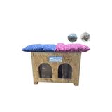 Reyo Kedi Evi Dış Ortam Uygun Ahşap Kedi Evi Double OSB Minderli 61x41x36 cm - CAT51M