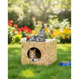 Reyo Kedi Evi Dış Ortam Uygun Ahşap Kedi Evi Osb 40X30x30 Cm - Cat06
