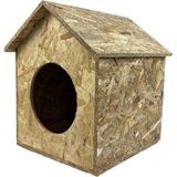 Reyo Kedi Evi Dış Ortam Uygun Ahşap Kedi Evi OSB 40x35x30 cm