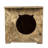 Reyo Kedi Evi Dış Ortam Uygun Ahşap Kedi Evi OSB 45x35x34 cm