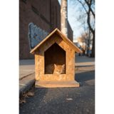 Reyo Kedi Evi Dış Ortam Uygun Ahşap Kedi Evi Osb 45x40x40 Cm CAT20 ( Demonte Gönderilir) - CAT20