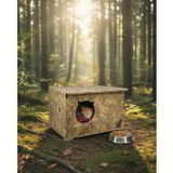 Reyo Kedi Evi Dış Ortam Uygun Ahşap Kedi Evi Osb 60X45X40 cm - CAT23