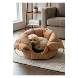 Reyo Max Design Maxie Dream Pouch Kedi Yuvası ve Köpek Yatağı Latte – Yumuşak, Konforlu Peluş Kedi Evi ve Evcil Hayvan Yatağı