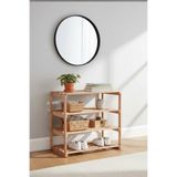 Reyo Modern Ahşap Banyo Mutfak Düzenleyici Raf, 4 Raflı, 10 Bölmeli, Çok Amaçlı Dolap, 132x53x21 cm