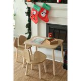 Reyo Montessori Ahşap Çocuk Oyun, Çalışma ve Aktivite Masası ve Sandalyesi 1 Masa & 2 Mickey Sandalye Kahverengi