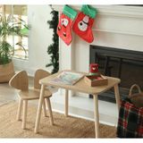 Reyo Montessori Çocuk Masası 1 Masa & 2 Mickey Sandalye Kahverengi