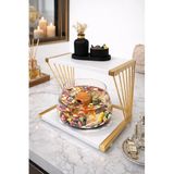 Reyo OK-AY Store Exclusive Işıklı Beta Akvaryum ve Fanus Modern Tasarım LED Aydınlatmalı Modern Temalı Fanus Gold-Beyaz