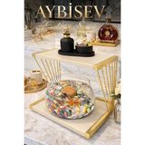 Reyo Ok-Ay Store Exclusive Işıklı Beta Akvaryum ve Fanus Modern Tasarım LED Aydınlatmalı Modern Temalı Fanus Gold-Krem - Krem - Gold