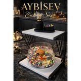 Reyo OK-AY Store Exclusive Modern Fanus Işıklı Beta Akvaryum ve Fanus Siyah-Beyaz