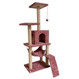 Reyo Pet B-07 Hamaklı Yuvalı Lüx Kedi Tırmalama Oyun Evi Gül Kurusu