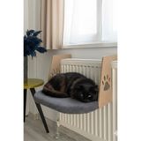 Reyo Pet Kalorifer Petek Radyatöre Asılabilen Kedi Köpek Yatağı Peluş Antrasit 50x35 cm