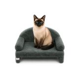 Reyo Pet Peluş Kedi Koltuğu, Kanepesi, Yatağı, Evcil Hayvan Dinlenme Koltuğu, Rahat Kedi Sofa Yatağı, 45x33x25 cm Antrasit