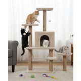 Reyo Pet Y01 Kedi Tırmalama Oyun Evi Salıncaklı Yuvalı Lüks Bej