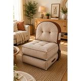 Reyo Pufymax Comfy Zen Oval Bohem Tekli Koltuk Yatak Olabilen Katlanır Berjer ve Modüler Yer Yatağı 75x75x 90 Cm Altın