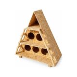 Reyo Sokak Hayvanları İçin 6 Bölmeli Kedi Barınağı, 100x90x55 cm Rüzgar ve Soğuğa Dayanıklı Ahşap Kedi Evi Kedi Yuvası CAT18 acik-kahverengi