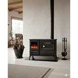 Reyo Stove Kırkgöze Büyük Camlı Fırınlı Şömine Soba Siyah