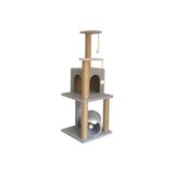 Reyo T06 Kedi Oyun Evi Kedi Tırmalama ve Oyun Evi Gri