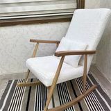 Reyo Teddy Krem Kumaş Sallanan Sandalye Dinlenme Emzirme Koltuğu Tv Koltuğu Berjer Balkon Sandalyesi