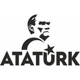 Reysa Tasarım Atatürk Türk Bayrağı Sticker Siyah 20X12 cm