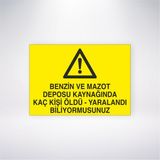 Reysa Tasarım Benzin ve Mazot Deposu Kaynağında Kaç Kişi Öldü- Yaralandı Biliyormusunuz 21X30 cm Yapışkanlı Levha