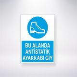 Reysa Tasarım Bu Alanda Antistatik Ayakkabı Giy 21X30 cm Yapışkanlı Levha