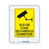 Reysa Tasarım Bu Iş Yeri 24 Saat Gizli Kamera Ile Izlenmektedir 21x35 Arkası Arkası Yapışkanlı Sticker
