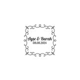 Reysa Tasarım Çam Yapraklı Kırmızı Meyveli Etiket Kına Nişan Düğün 3x3 cm özel etiket / 50 adet sticker