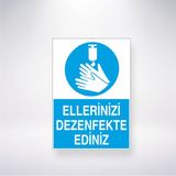 Reysa Tasarım Ellerinizi Dezenfekte Ediniz 21X30 cm Yapışkanlı Levha