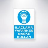 Reysa Tasarım Ilaçlama Yaparken Maske Kullan 21X30 cm Yapışkanlı Levha