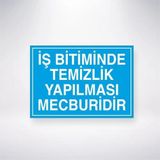 Reysa Tasarım İş Bitiminde Temizlik Yapılması Mecburidir Sticker 20X28 Cm