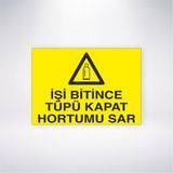 Reysa Tasarım Işi Bitince Tüpü Kapat Hortumu Sar 21X30 cm Yapışkanlı Levha