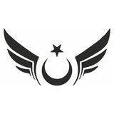 Reysa Tasarım Kanatlı Türk Bayrağı Araba Sticker Siyah 20X13 cm