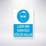 Reysa Tasarım Lazer Işını Koruyucu Gözlük Kullan 21X35 Arkası Yapışkanlı Levha