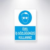 Reysa Tasarım Özel Iş Gözlüğünüzü Kullanınız 21X35 Arkası Yapışkanlı Levha