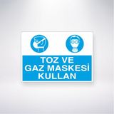 Reysa Tasarım Toz ve Gaz Maskesi Kullan 21X30 cm Yapışkanlı Levha