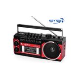 Reytek PX-250BT Müzik Seti Fm Radyo-Usb-Mp3 Player-Bluetooth Kaset Çalar - Siyah - Kırmızı