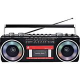 Reytek PX-666BT Bluetooth Usb+Sd+Fm Radyo Taşınabilir Rgb Işıklı Müzik Sistemi Kaset Çalar - Siyah