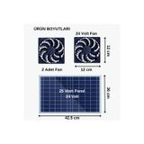 Reyvolt 25W Solar Panel Fan Kiti | Küçük Tavuk Kümesleri, Seralar, Kulüpler, Evcil Hayvan Evleri Için Dc Fan, Çıkarılabilir Solar Şarjlı Pencere Havalandı