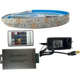 Rf Kumandalı Rgb Şerit LED Set 5050 Ledli 3çipli 5metre Silikonlu - 5 m - Çok Renkli