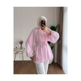 RFK Butik Kadın Balon Kol Bubble Kemerli Tunik - Pembe